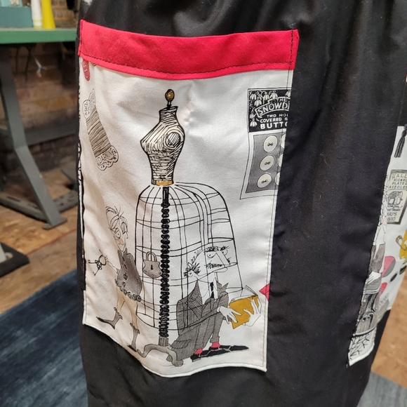 Seamstress sewing print apron baking osfm - Picture 5 of 7